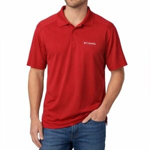 Columbia Omni Shade Polo Men Size XL Short Sleeve Red